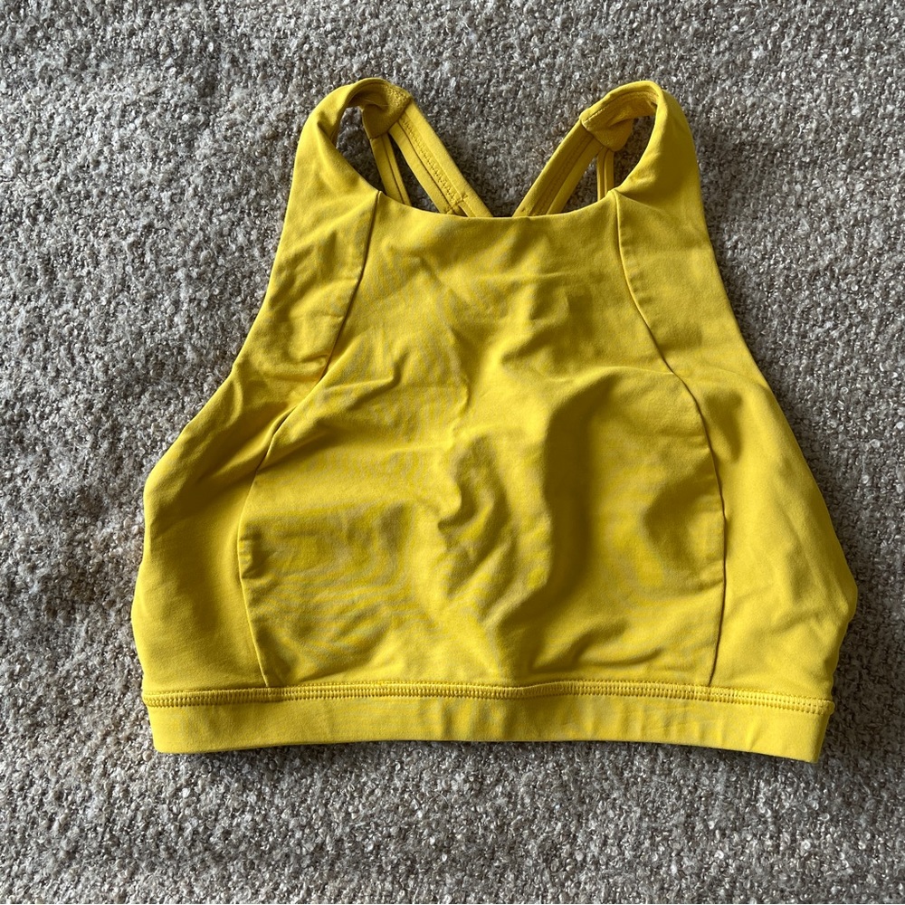 Lululemon Free to Be Serene Bra High-Neck Honey Lemon Size 4